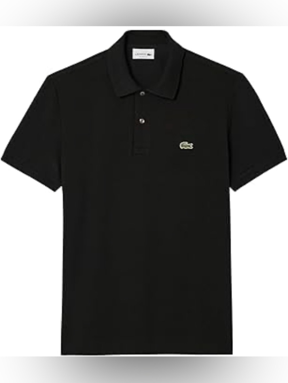 Lacoste Men's Black Polo with Embroidered Crocodile